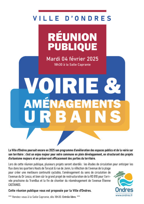 [Réunion publique] Voirie & aménagements urbains en 2025 : notre Ville se dévoile !